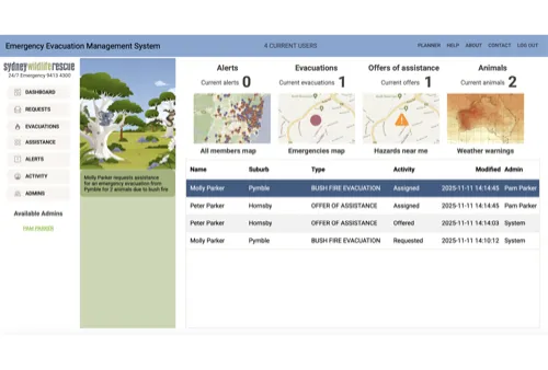 Emergency Management System Activity Log